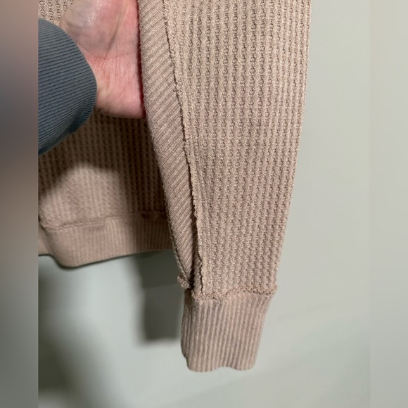 Free People Santa Clara Thermal Pullover Top Size Small Boho Cozy Oversized - Picture 5 of 10